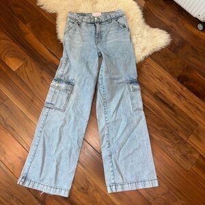 REVICE Light Blue Women's Flare Jeans size 25 cargo style